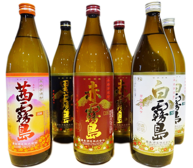 霧島勢ぞろいセット プレミアム焼酎セットno 900ml６本 茜霧島1本 赤霧島2本 黒霧島1本 白霧島2本