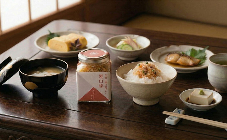 紅ずわい蟹と朝倉山椒の蟹山椒